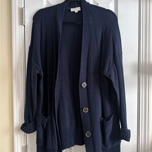 LOFT Dark Navy Knit Cardigan